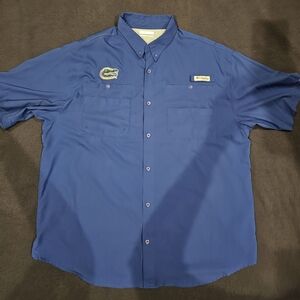 Columbia PFG Gator's Blue Button-Down Shirt